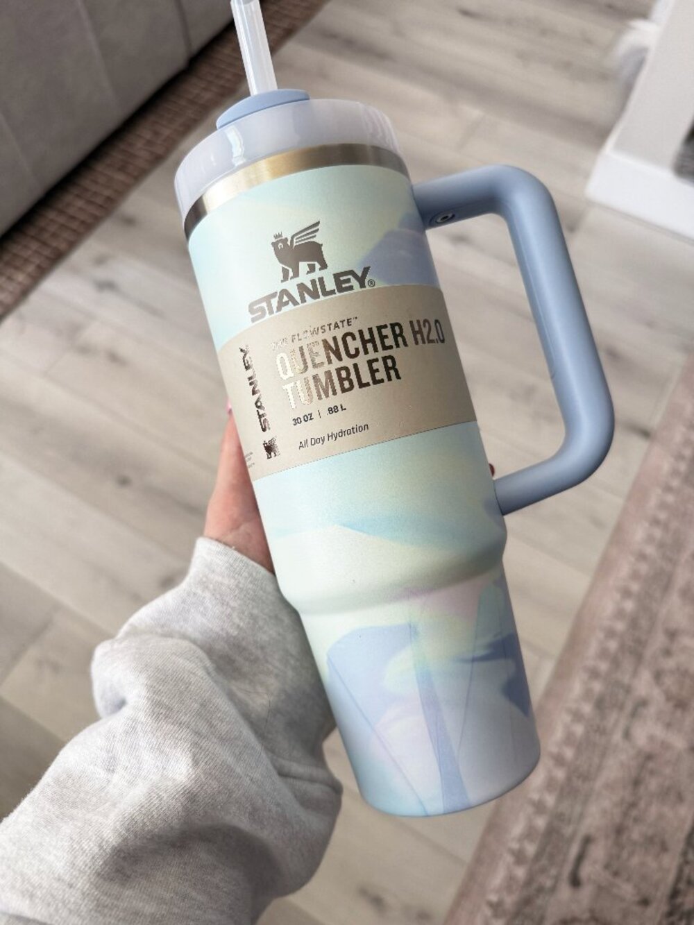 30 oz. "Cool Serene Brushstrokes" Stanley Quencher Tumbler